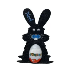 Osterhase mit namen aus Filz Ü-Ei halter eierhalter oster geschenk personalisiert osterei dunkel