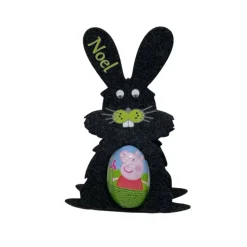 Osterhase mit namen aus Filz Ü-Ei halter eierhalter oster geschenk personalisiert osterei dunkel