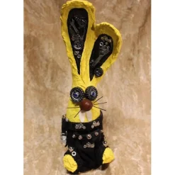 Osterhase MOTORRAD-HASERL handgefertigte Künstler-Figur Osterdeko Geschenk für Motorradfans Geldgeschenk