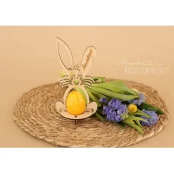 Osterhase, Osterdekoration, Halter für Überraschungsei oder Osterei, Ostergeschenk, Eierhalter, Geschenk Ostern, Bausatz