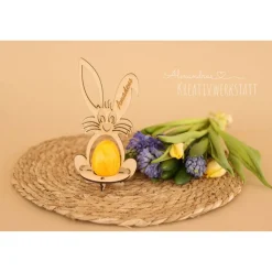 Osterhase, Osterdekoration, Halter für Überraschungsei oder Osterei, Ostergeschenk, Eierhalter, Geschenk Ostern, Bausatz