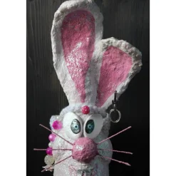 Osterhase SCHNEEHASERL handgefertigte Künstler-Figur Osterdeko Geldgeschenk zu Ostern Osterhase Frühlingsdekoration