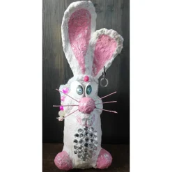 Osterhase SCHNEEHASERL handgefertigte Künstler-Figur Osterdeko Geldgeschenk zu Ostern Osterhase Frühlingsdekoration
