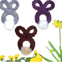 Osterhase zum Aufhängen – Wunschfarbe – Gehäkelte Osterdeko aus Holzringen – Handarbeit