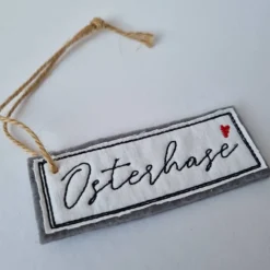 "Osterhase"-Geschenkanhänger aus Filz in GRAU, von he-ART by helen hesse