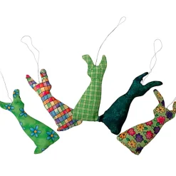 Osterhasen Anhänger im 5er Set, Stoffhasen