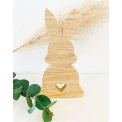 Osterhasen aus hochwertigem Eichenholz im Set