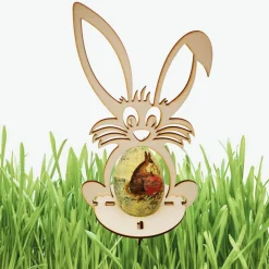 Osterhasen aus Holz mit Halterung für große Ü-Eier oder bemalte Eier