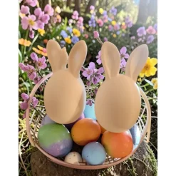Osterhasen Eier im Set oder Einzeln – Moderne Osterdeko Weiß – 3D Druck Hasenfiguren 15cm – Frühlingsdeko Tischdeko – fü