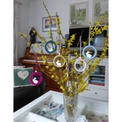 Osterhasen Hängedeko, Osterdekoration, Handarbeit, Upcycling-Idee hessmade