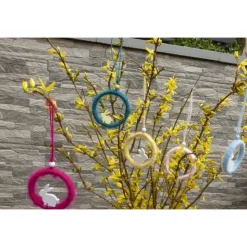 Osterhasen Hängedeko, Osterdekoration, Handarbeit, Upcycling-Idee hessmade