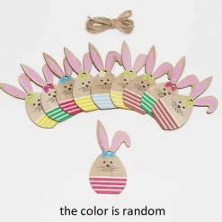 Osterhasen Holzanhänger 10er Set Stil A, Osterdeko zum Aufhängen, Osterdeko Holz