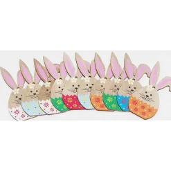 Osterhasen Holzanhänger 10er Set Stil B, Osterdeko zum Aufhängen, Osterdeko Holz