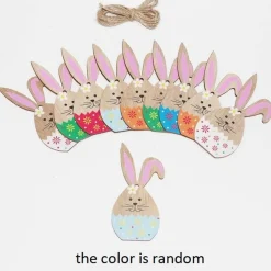 Osterhasen Holzanhänger 10er Set Stil B, Osterdeko zum Aufhängen, Osterdeko Holz