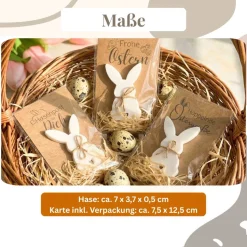 Osterhasen Karte Set 3–12 Stk | Hasenpost Osterkarte Kraftpapier | Frohe Ostern | Ostergeschenk Mitbringsel