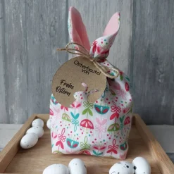 Osterhasenbeutel Stoff Blumen oder Dreieck