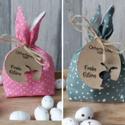 Osterhasenbeutel Stoff Punkte klein