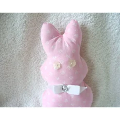 Osterhase/Stoffhase in rosa mit Streublümchen genäht von Hobbyhaus