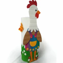 Osterhuhn mit Geschenkbox als Osternest, Osterkörbchen oder Frühlingsdeko, originelles Osternest, Tischdeko