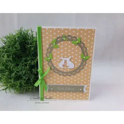 Osterkarte - Grußkarte Apricot-Grün