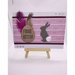 Osterkarte - Grußkarte "Frohe Ostern" -Holz