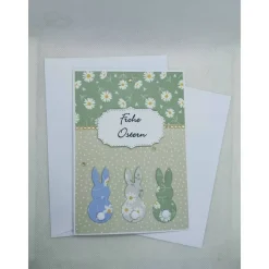 Osterkarte - Grußkarte zu Ostern, Hasen, Frohe Ostern