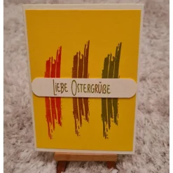 Osterkarte " Liebe Ostergrüße " schlichte Streifen