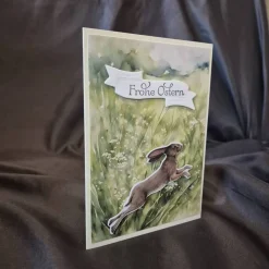 Osterkarte / Osterhase / Frohe Ostern Spruch / persönliche Ostergrüße / Grüße vom Osterhasen / Osterhasenmotiv