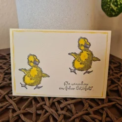 Osterkarte - Wir wünschen ein frohes Osterfest - Entschen