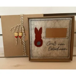 OSTERKARTE AUS FILZ, Geldgeschenk, Geschenkbox, Gutscheinbox, ... Gutschein, ...OSTERN...OSTERHASE...