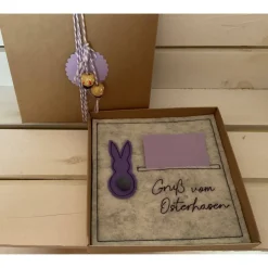 OSTERKARTE AUS FILZ, Geldgeschenk, Geschenkbox, Gutscheinbox, ... Gutschein, ...OSTERN...OSTERHASE...