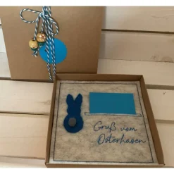 OSTERKARTE AUS FILZ, Geldgeschenk, Geschenkbox, Gutscheinbox, ... Gutschein, ...OSTERN...OSTERHASE...