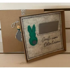 OSTERKARTE AUS FILZ, Geldgeschenk, Geschenkbox, Gutscheinbox, ... Gutschein, ...OSTERN...OSTERHASE...