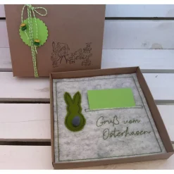 OSTERKARTE AUS FILZ, Geldgeschenk, Geschenkbox, Gutscheinbox, ... Gutschein, ...OSTERN...OSTERHASE...