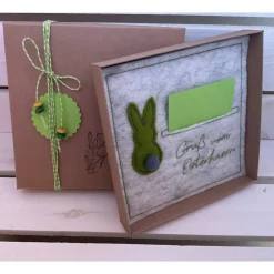 OSTERKARTE AUS FILZ, Geldgeschenk, Geschenkbox, Gutscheinbox, ... Gutschein, ...OSTERN...OSTERHASE...