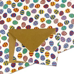 Osterkarte Bunte Ostereier | Handgemachte Grußkarte DIN A6 | Inkl. Kraftpapier-Umschlag