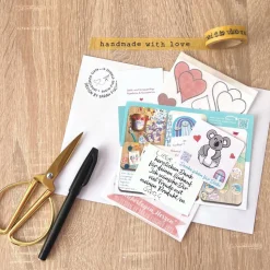 Osterkarte Bunte Ostereier | Handgemachte Grußkarte DIN A6 | Inkl. Kraftpapier-Umschlag