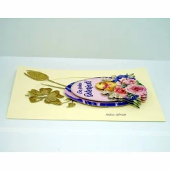 Osterkarte #3-D-Optik #Osterei mit Spruch, #Küken, #Tulpen #Narzissen