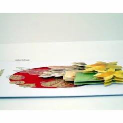 Osterkarte #3-D-Optik #Osterkerze mit #Osterglocken