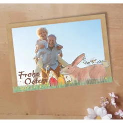 Osterkarte Hase im Gras Printable DIY