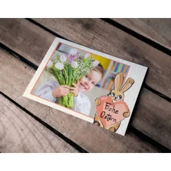 Osterkarte Hase mit Herz Printable DIY