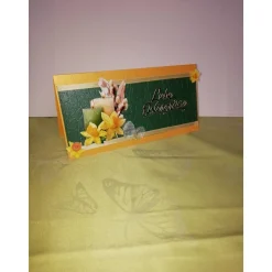 Osterkarte in gelb und grün