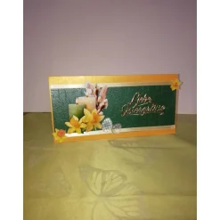 Osterkarte in gelb und grün