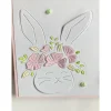 Osterkarte mit Hasengesicht und Blumenkranz 3D Ostergrüße
