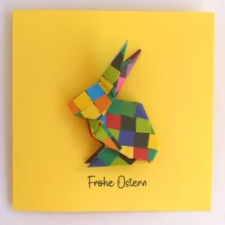 Osterkarte mit Origami Osterhase