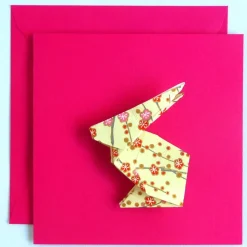 Osterkarte mit Origami Osterhase