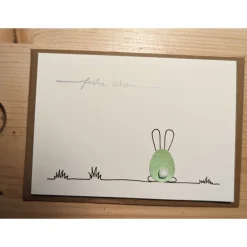 Osterkarte "Osterhase im Gras"