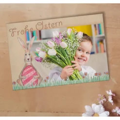 Osterkarte sitzender Hase Printable DIY