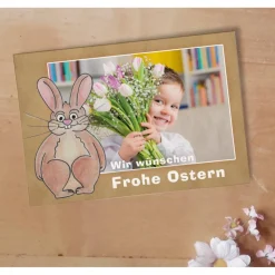 Osterkarte stehender Hase Printable DIY
