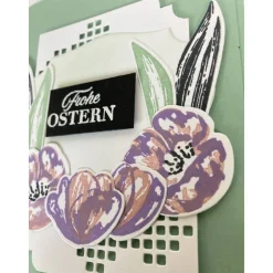 Osterkarte Tulpen 3D Grußkarte Glückwunschkarte handgefertigt Unikat